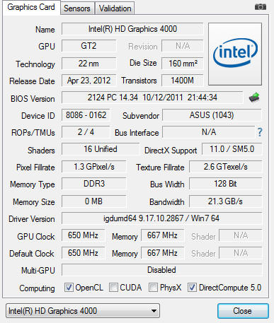 Core i3-3225 GPU-Z